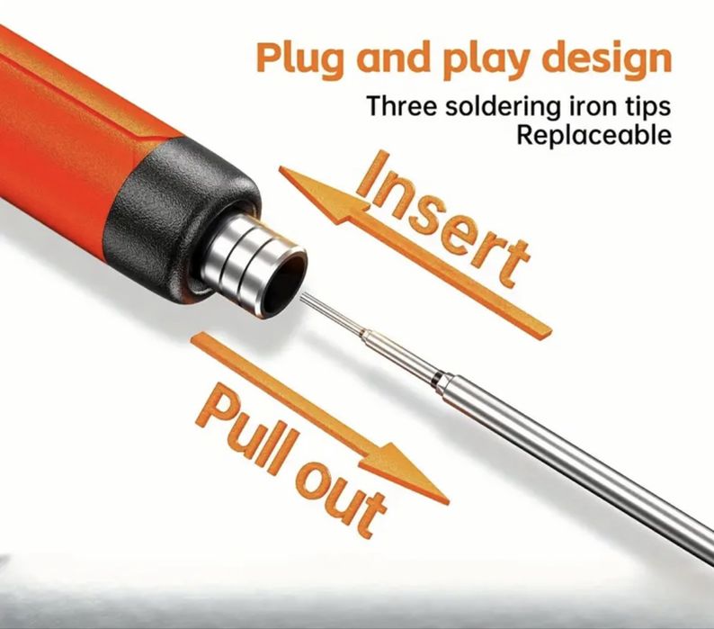 Ferro de soldar digital portátil USB com temperatura ajustavel