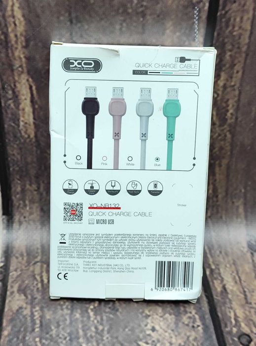 Kabel USB - microUSB typ B XO 1 m