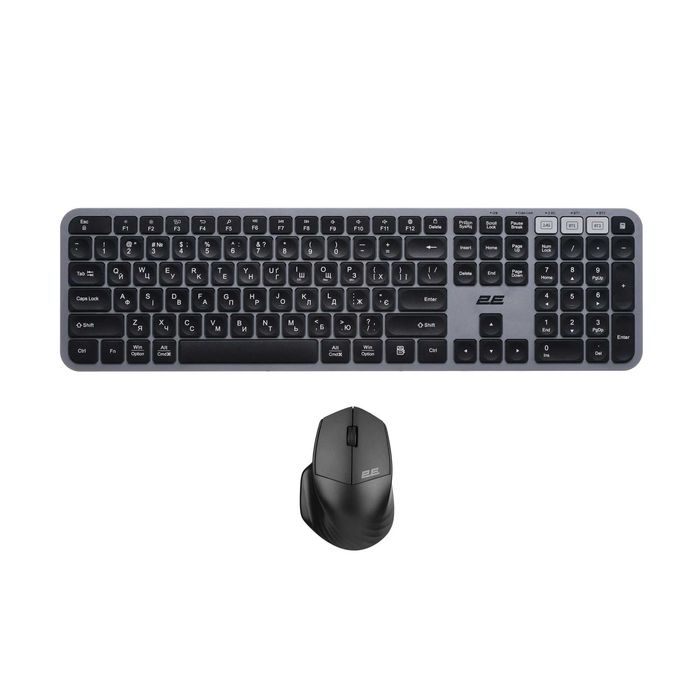 Клавиатура + мышь беспроводные 2E MK440 WL/BT EN/UK Gray/Black