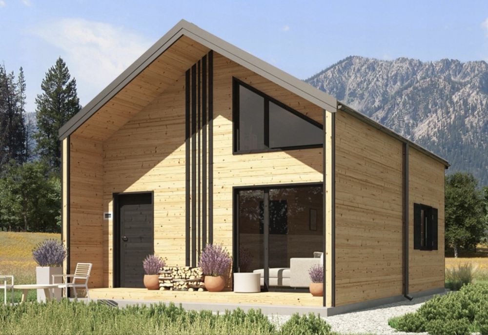 Drewniany Domek Marzeń Całoroczny w Górach  8m x 5m x 5.2m