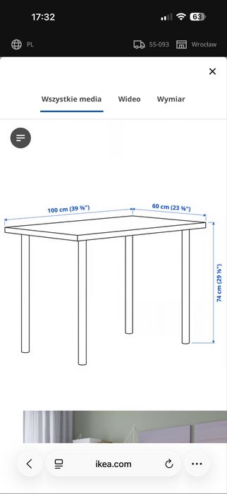 Stół 100x60 IKEA