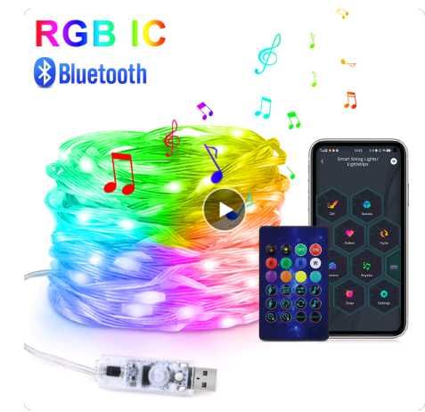 Corrente de LEDS festivos automático/programável