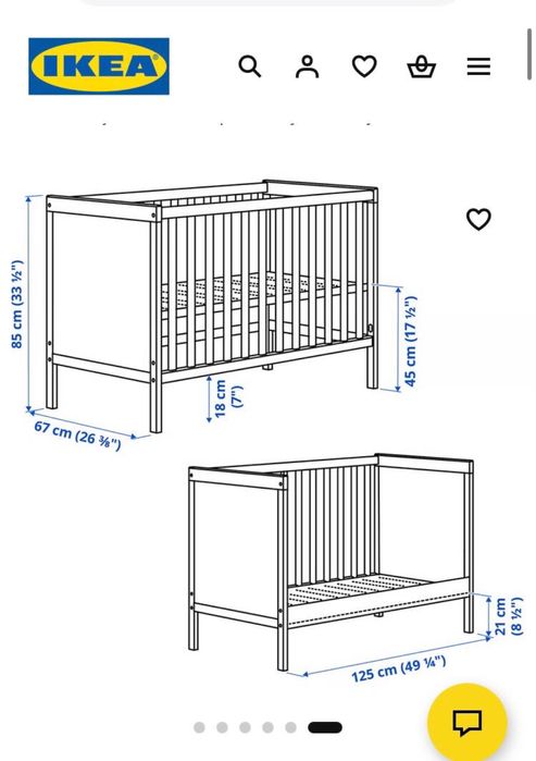 Berço de madeira do  IKEA