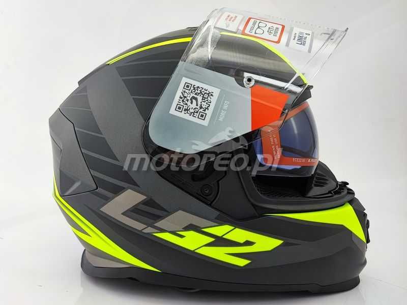 HIT! Kask z Blendą i Pinlockiem LS2 FF800 Storm 2 NERVE Mat Bl. Yellow
