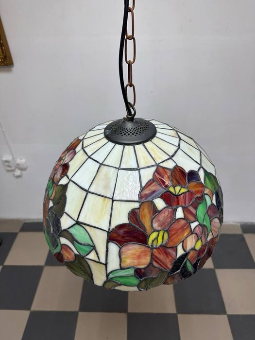 Люстра стельова підвісна у стилі Тіффані вітраж 7549