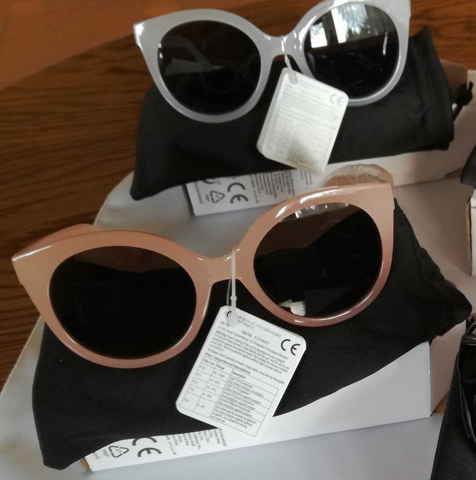Okulary przeciwsłoneczne UV 400 białe i różowe