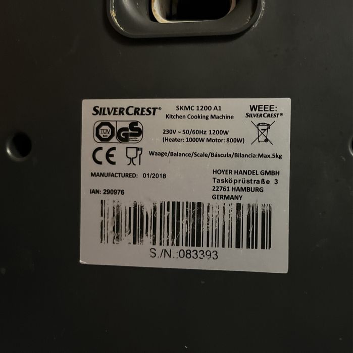 Кухонний Комбайн Silvercrest Monsieur SKMC 1200 A1