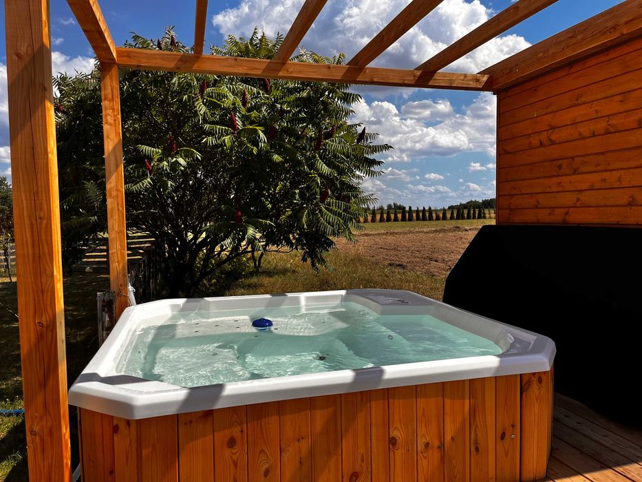 Jacuzzi balia basen piec na drewno 5cio osobowe piec masaż led