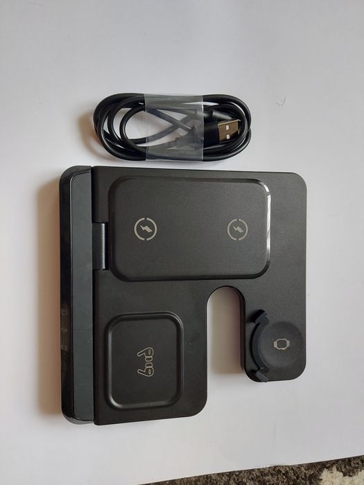 NOWA Ładowarka Bezprzewodowa Indukcyjna Qi QC 3.0 3w1 Szybka do Apple