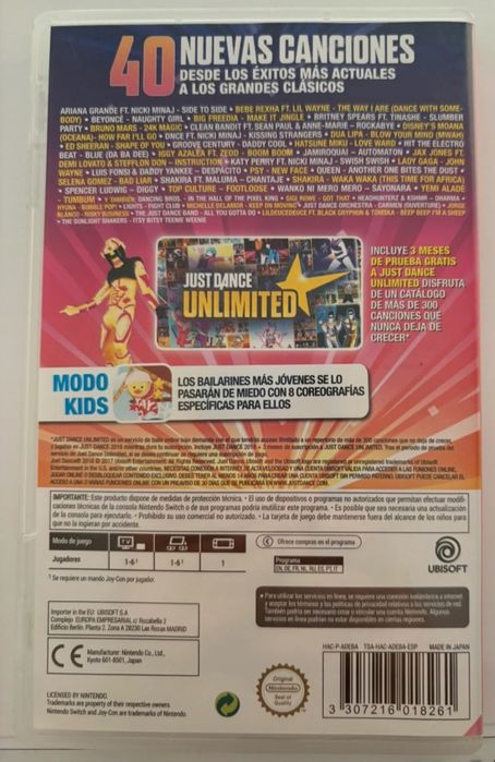Just Dance 2018 Nintendo Switch