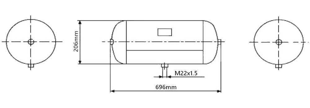 ZBIORNIK Powietrza C-360 20L 206x696mm 15,5bar [3599]