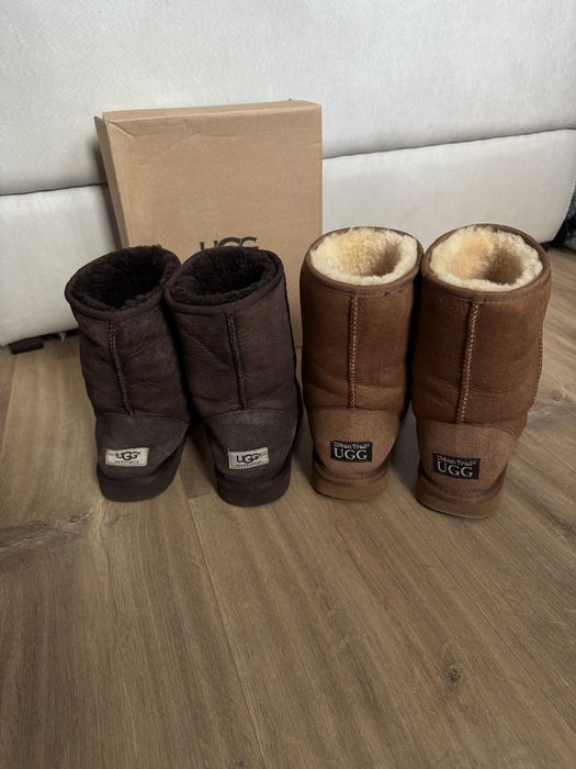 Женские сапоги ugg classic бежевые и коричневые размер 39