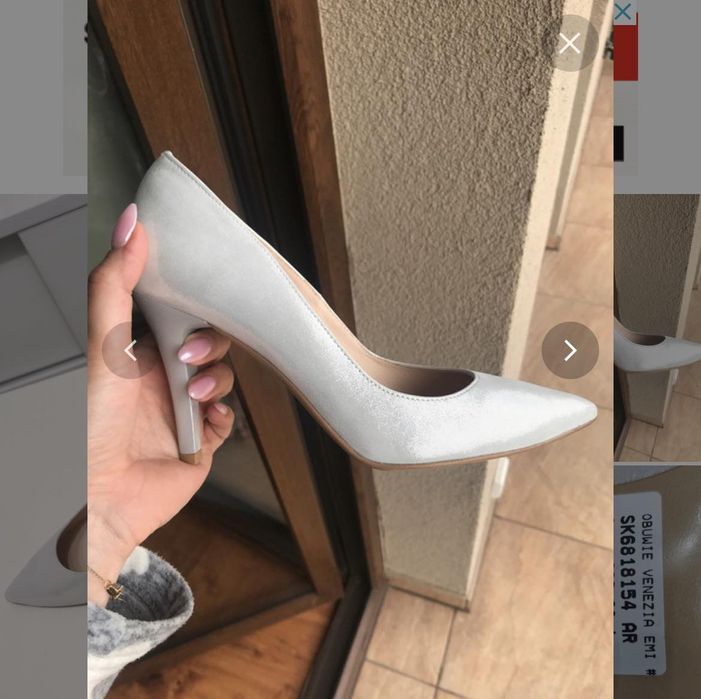 Szpilki ze skóry ślubne Venezia