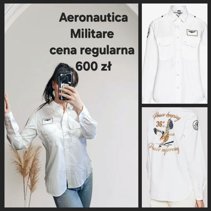 Biała koszula Aeronautica militare