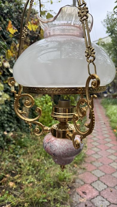 Люстра на 1 лампу стиль под керосиновую подвесную, из Европы