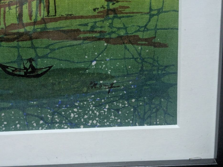 Картина на тканині. Малайзійське село