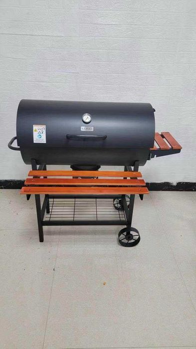Grill Węglowy Beczka XXL | Pokrywa | Popielnik | Termometr