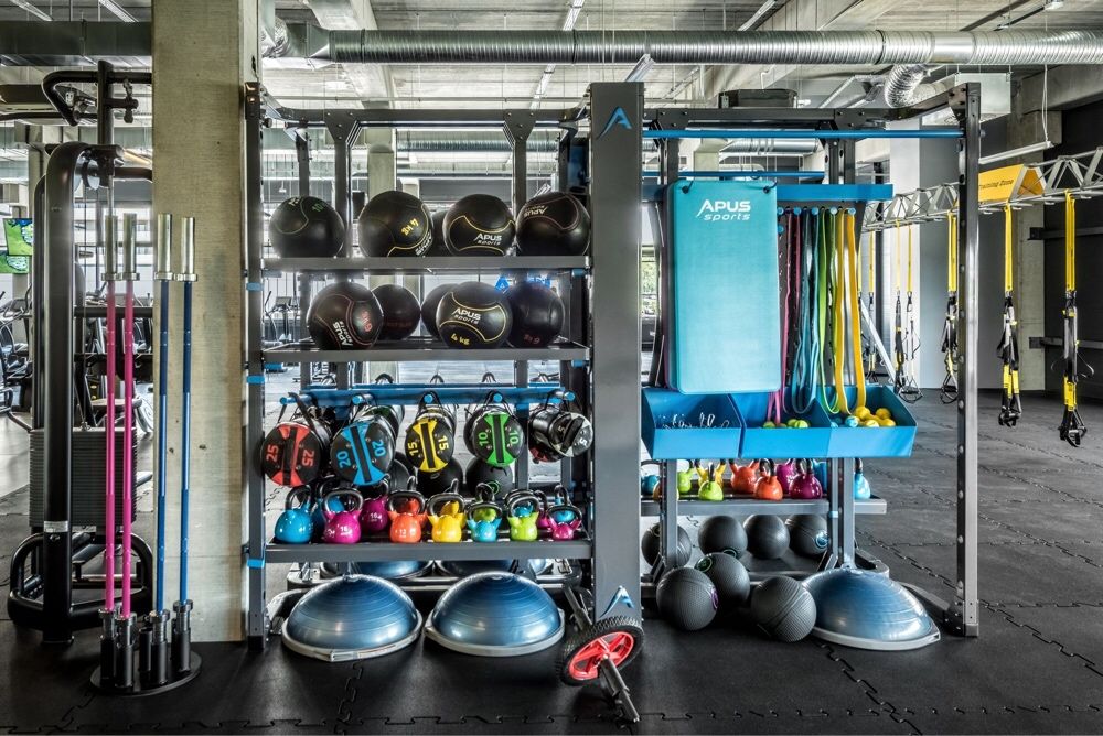 Проф. фитнес аксессуары Дорогие Apus Sports.Коврик, гантели, тяга, мед