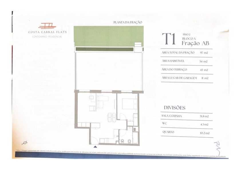 Apartamento T1 em construção em Costa Cabral, Porto