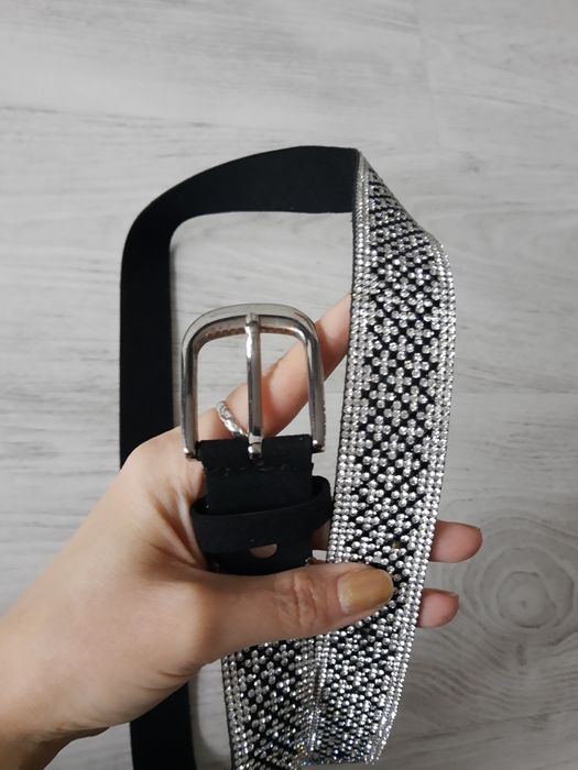 Pasek damski srebrny