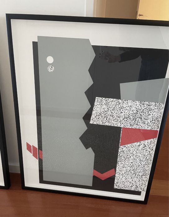 Quadros grandes decorativos moldura preta