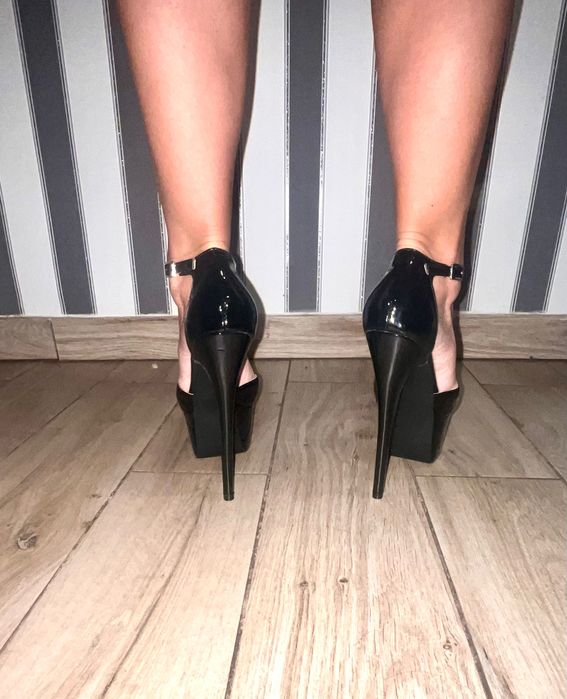 136/ OD RĘKI 46 Sandały Trans Crossdress sexy szpilki czółenka 17 cm