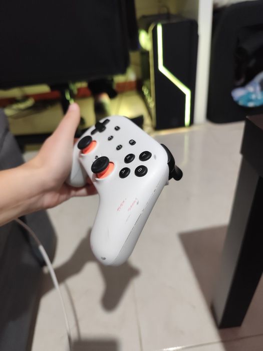 Controle sem fio Bluetooth PC branco, Google Stadia
