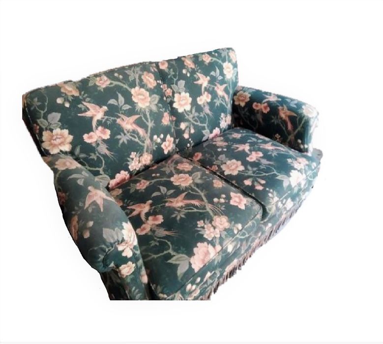 Sofá e poltrona estofado flores