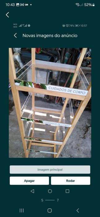 Prateleiras 5 niveis madeira e acrilico