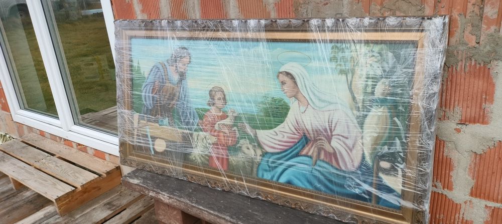 Dwa Obrazy święte religijne Matka Boska duży