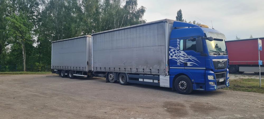 MAN TGX  tandem, jumbo 7,7+7,7m,