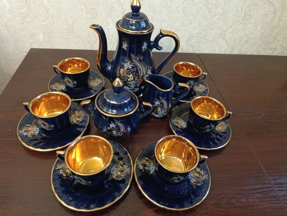 Кавовий  сервіз на 6 осіб, кобальт