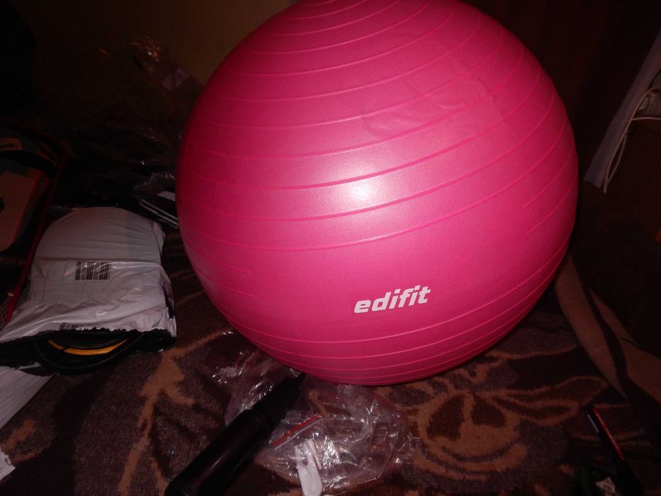 Wyprzedaż->L6868 Edifit 55 cm piłka gimnastyczna różowa