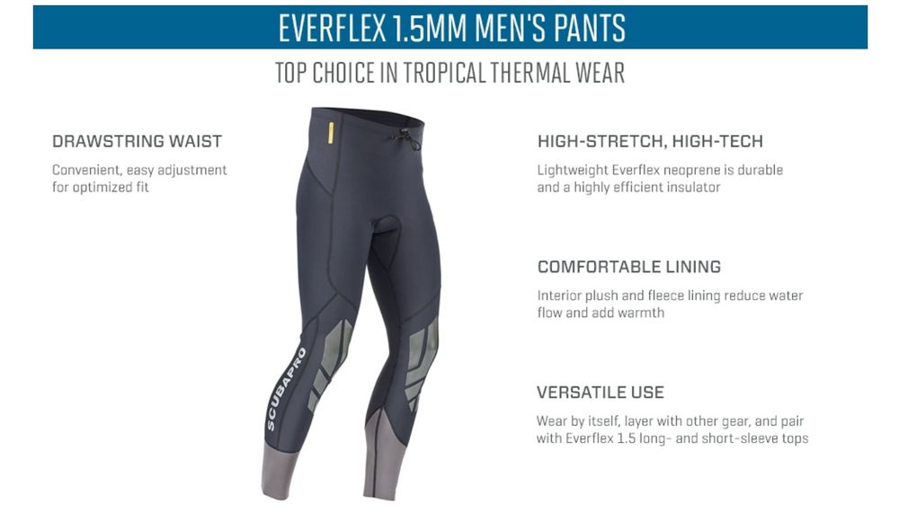 Scubapro Everflex calças mergulho homem M