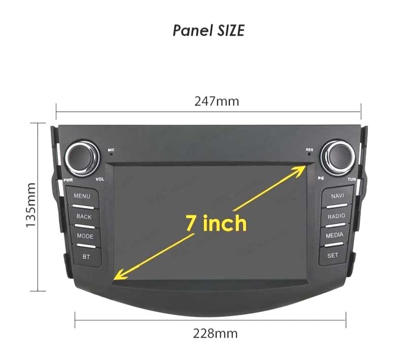 AUTO RADIO GPS ANDROID 15 PARA TOYOTA RAV4 06-12 7"