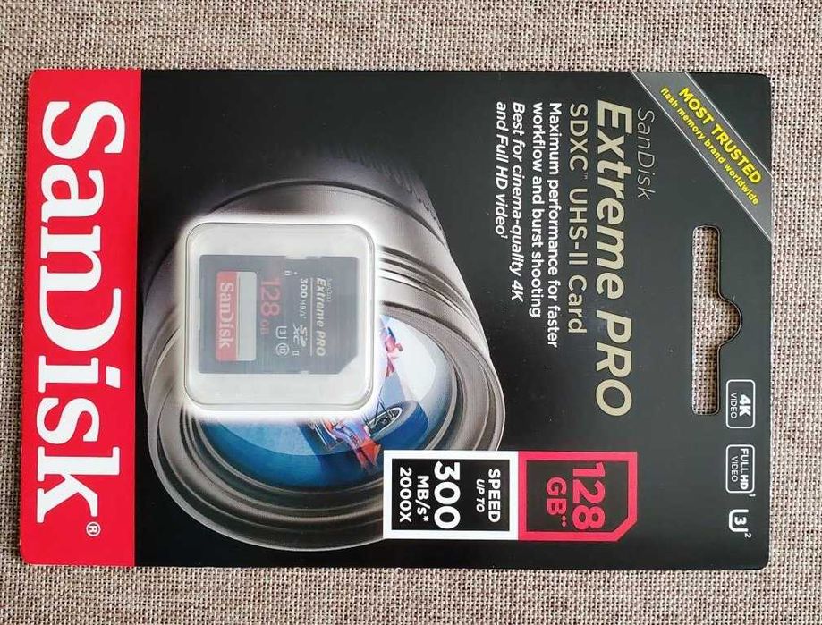 Карта пам'яті SanDisk 128 GB SDXC UHS-II U3 V90 Extreme Pro