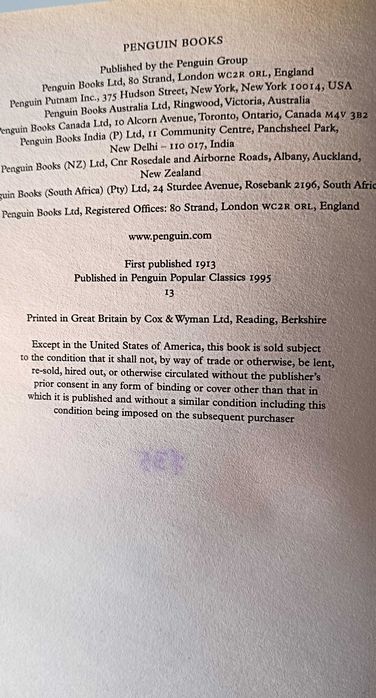Sons and Lovers D. H. Lawrence. Rok wydania 1995, po angielsku