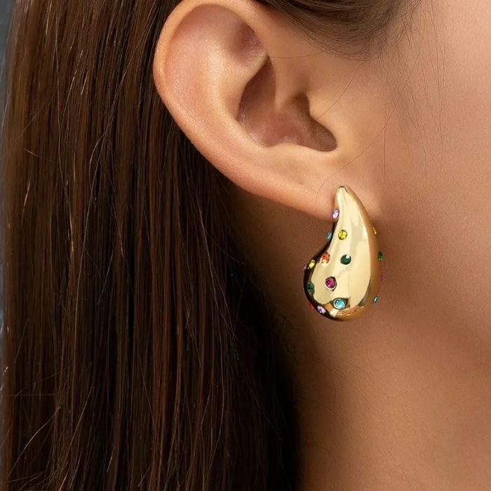 Pozłacane kolczyki ozdobne lekkie krople