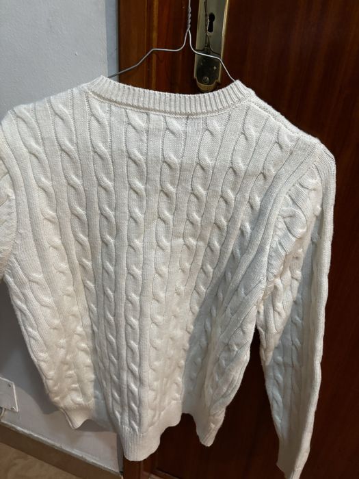 camisola de malha branca da ralph lauren