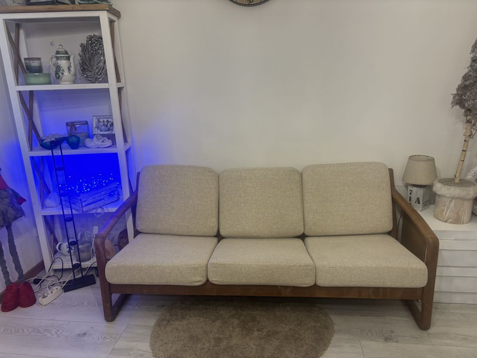 Kanapa dębowa  sofa  na spreżynach
