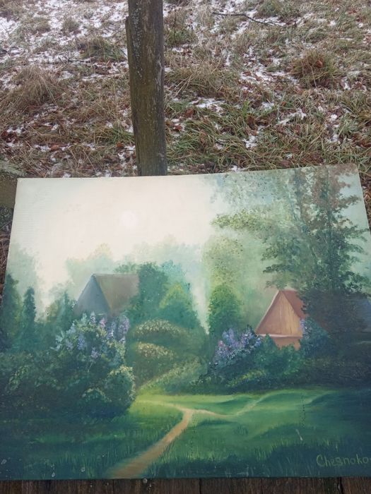 Картина написана маслом рр 50/40