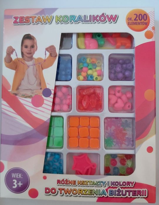 Zestaw koralików do tworzenia biżuterii (700 + 200 elementów)