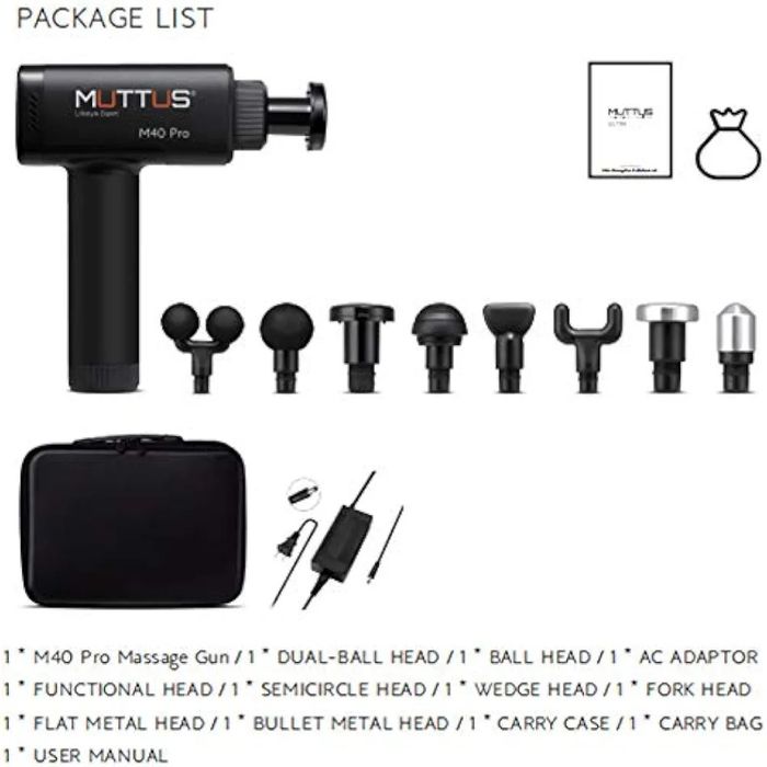 Pistola de massagem premium e massageador de percussão, MUTTUS M40 Pro