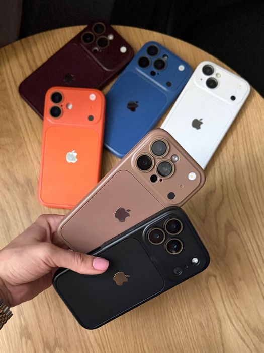 Чохол протиударний силіконовий для iPhone 15 / 16 Pro Max чехол айфон про макс имитация оранж імітація 18 закрита камера захист камери
