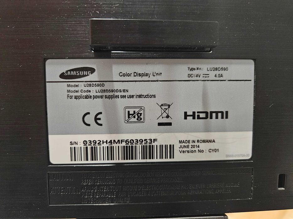 WARTY UWAGI Monitor Samsung 28 cali U28D590D 4K DVI HDMI