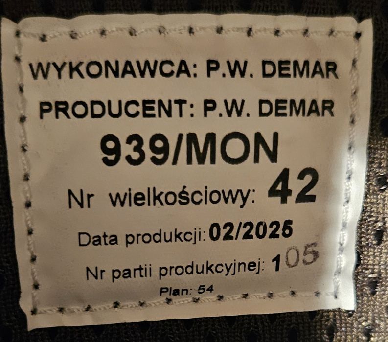 Buty wojskowe 42r 939/Mon Demar