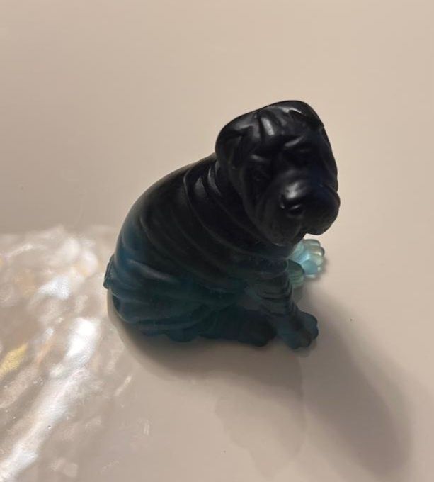 Daum- Cristalaria de Luxo francês-  cão azul