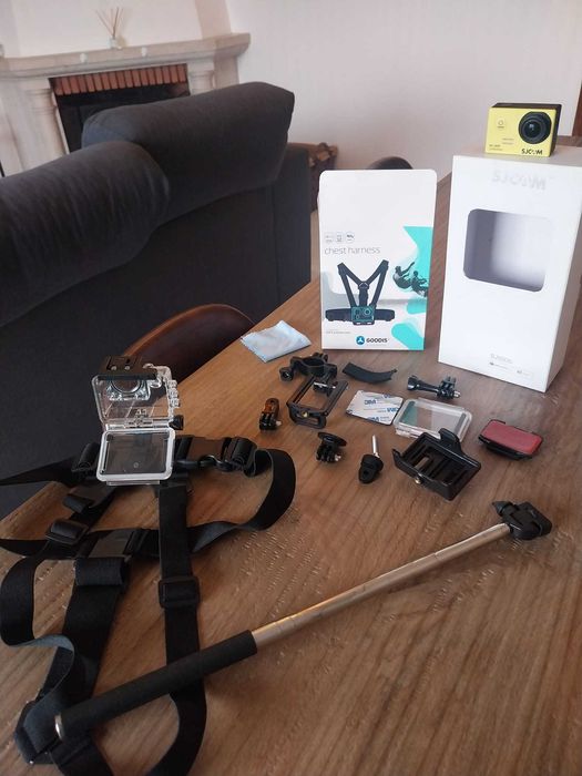 SJCAM SJ5000 + cartão memória + acessórios + arnês (kit completo)