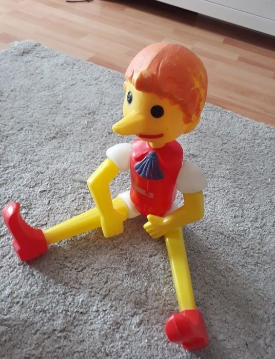 Ponadczasowy duży Pinokio BURATINO z lat PRL-u (51cm)
