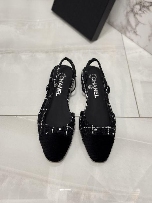 Czółenka Chanel Slingback Tweed